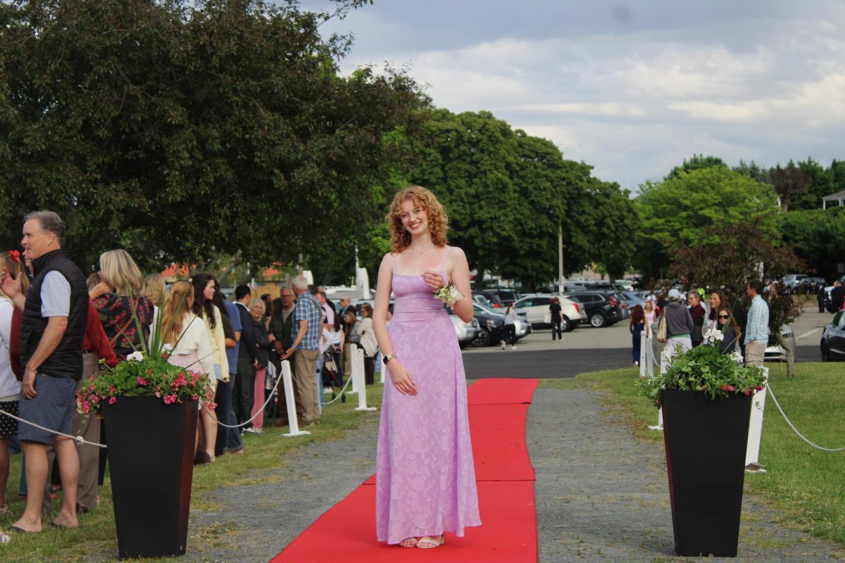 Senior Clare Blatchley walks the red carpet.