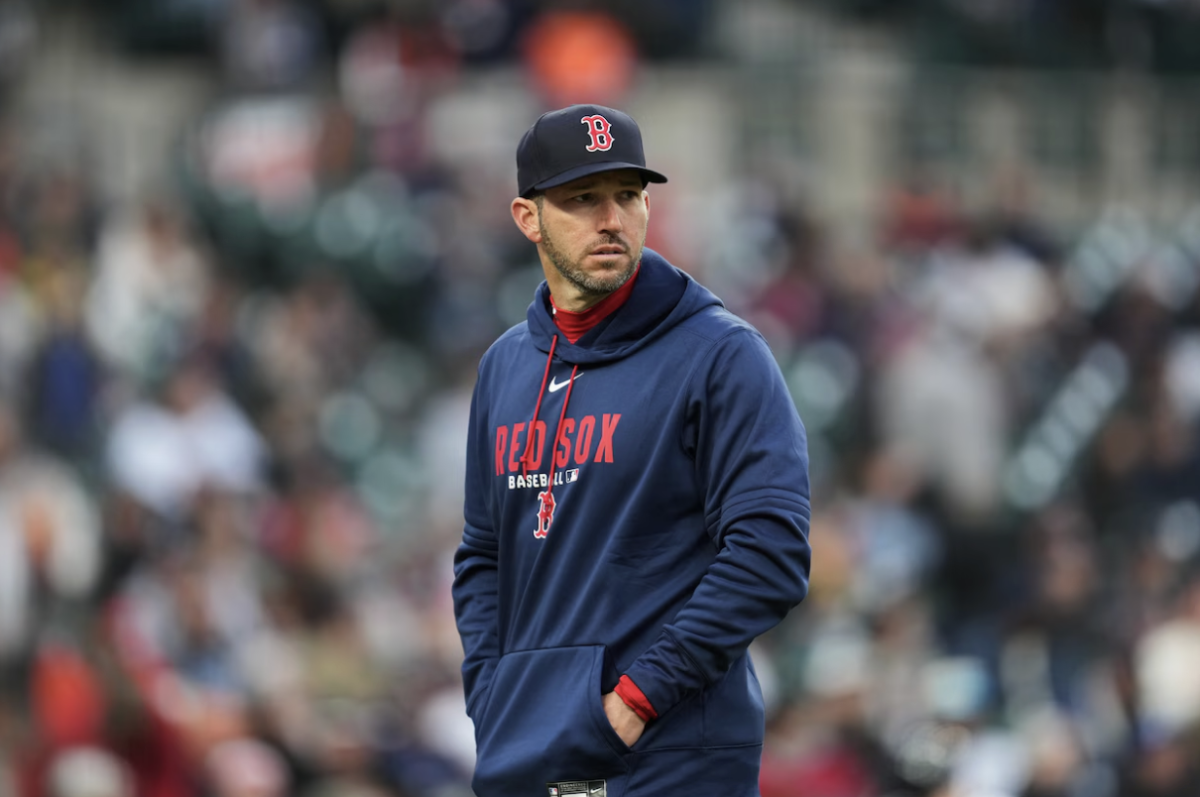 Red Sox interim manager Chad Tracy watches the fourth inning of their series finale in Detroit against the Tigers on May 6.