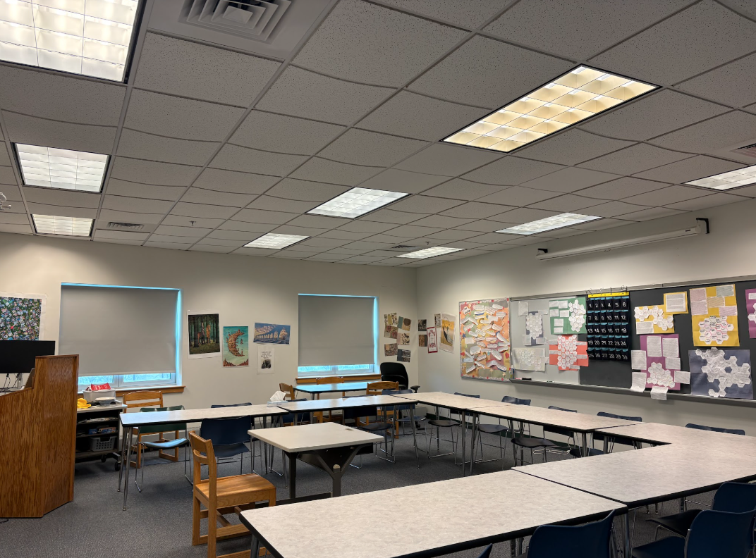 AP Seminar students meet everyday in this room off of the library each day to prepare for their exams.