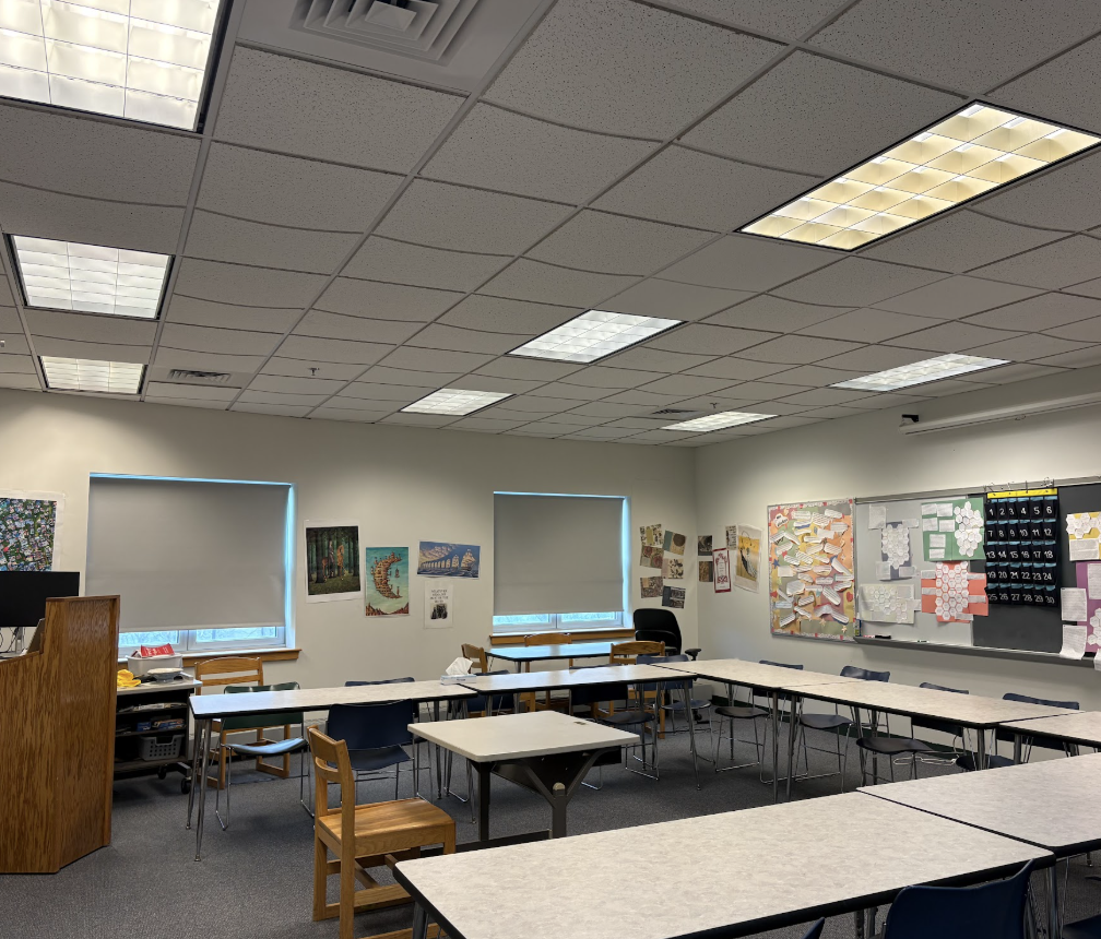AP Seminar students meet everyday in this room off of the library each day to prepare for their exams.