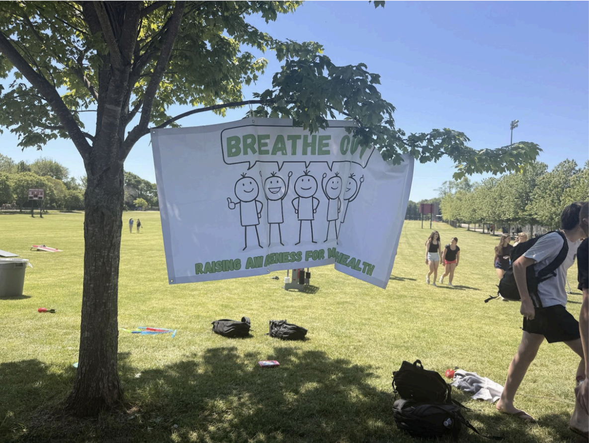 The Breathe Out poster hangs proud to advocate for their mission