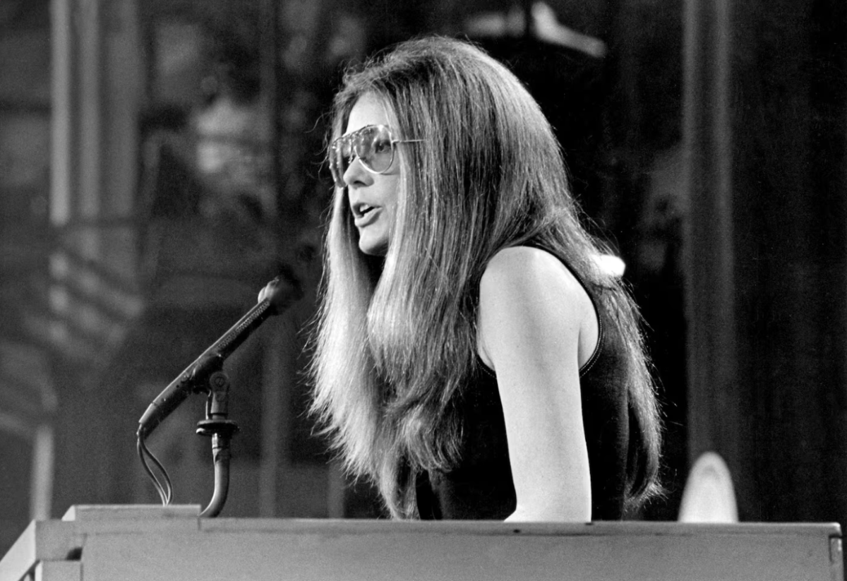 Gloria Steinem speaking at the Democratic National Convention in Miami, Florida, in 1972.
