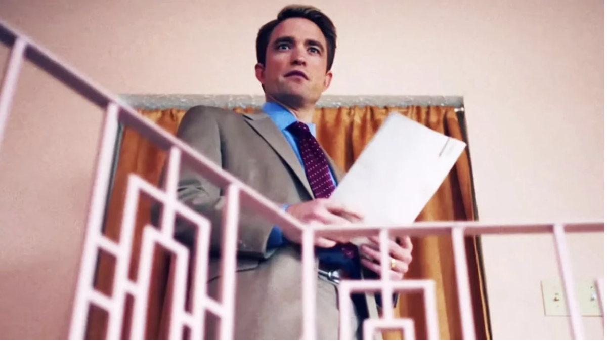 The movie starts with one of the stings that To Catch a Predator is famous for, with Chris Hansen, played by Robert Pattinson, confronting a predator, played by Tony Revolori. (Photo credit: A24)

